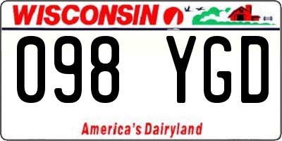 WI license plate 098YGD