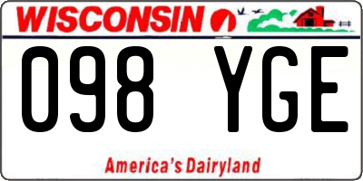 WI license plate 098YGE