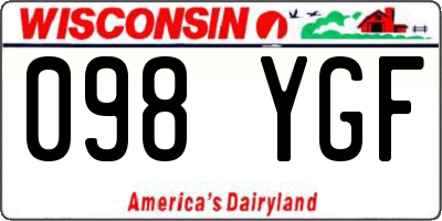 WI license plate 098YGF