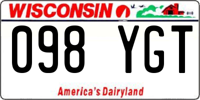 WI license plate 098YGT