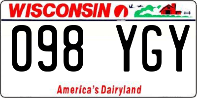 WI license plate 098YGY