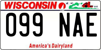 WI license plate 099NAE