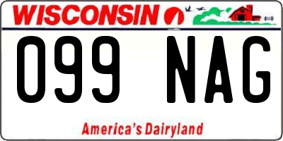 WI license plate 099NAG