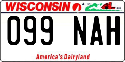 WI license plate 099NAH