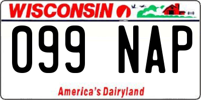 WI license plate 099NAP
