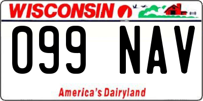 WI license plate 099NAV