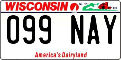WI license plate 099NAY