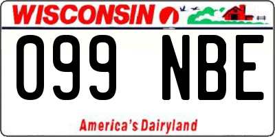WI license plate 099NBE