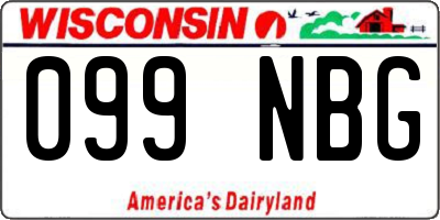 WI license plate 099NBG