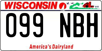 WI license plate 099NBH
