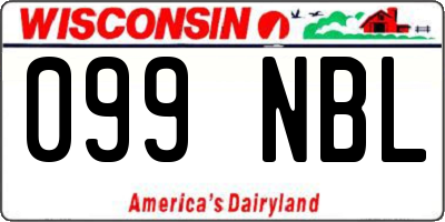 WI license plate 099NBL