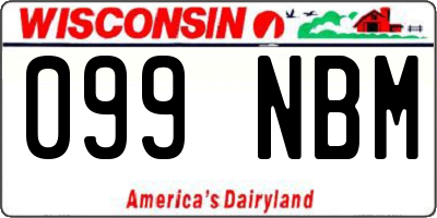 WI license plate 099NBM