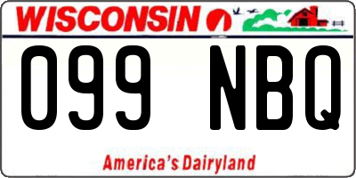 WI license plate 099NBQ