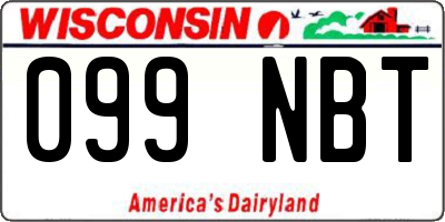 WI license plate 099NBT