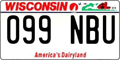 WI license plate 099NBU