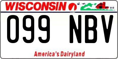 WI license plate 099NBV