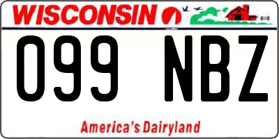 WI license plate 099NBZ