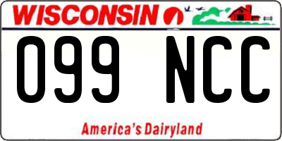 WI license plate 099NCC