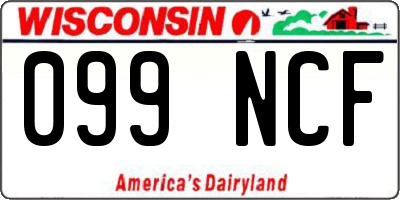 WI license plate 099NCF