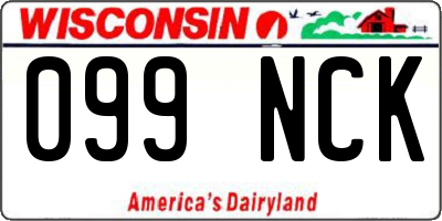 WI license plate 099NCK