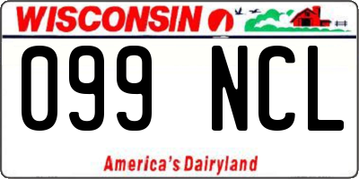 WI license plate 099NCL