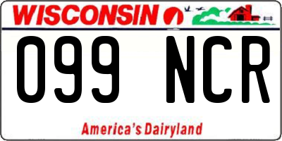 WI license plate 099NCR