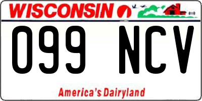 WI license plate 099NCV