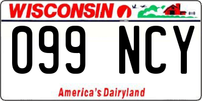 WI license plate 099NCY