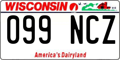 WI license plate 099NCZ