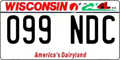 WI license plate 099NDC