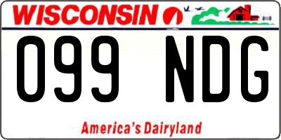 WI license plate 099NDG