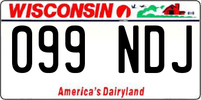 WI license plate 099NDJ