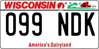 WI license plate 099NDK