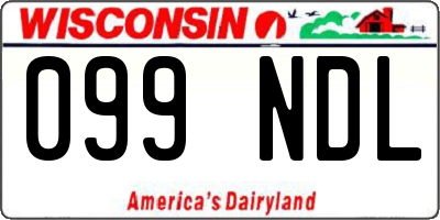 WI license plate 099NDL