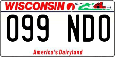 WI license plate 099NDO