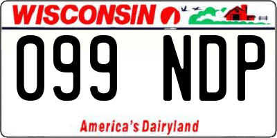 WI license plate 099NDP