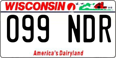 WI license plate 099NDR