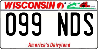 WI license plate 099NDS