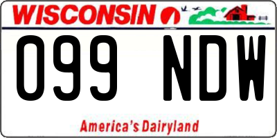 WI license plate 099NDW