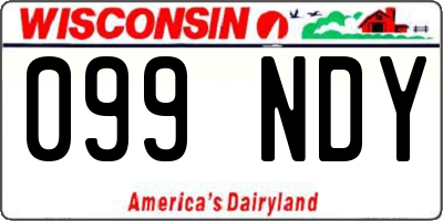 WI license plate 099NDY