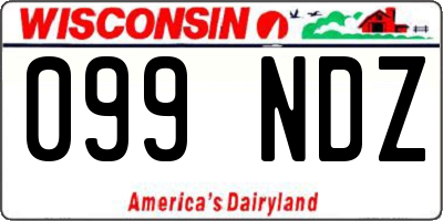 WI license plate 099NDZ