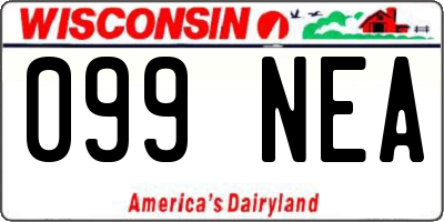 WI license plate 099NEA