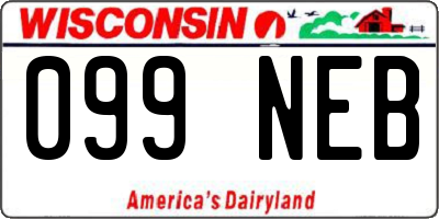 WI license plate 099NEB