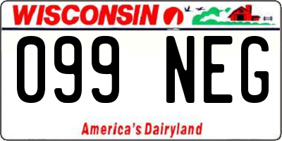 WI license plate 099NEG