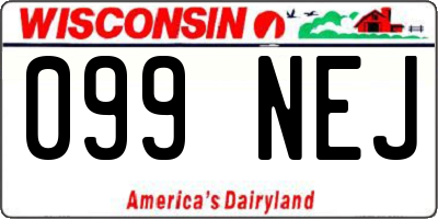 WI license plate 099NEJ