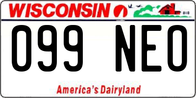 WI license plate 099NEO