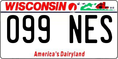 WI license plate 099NES