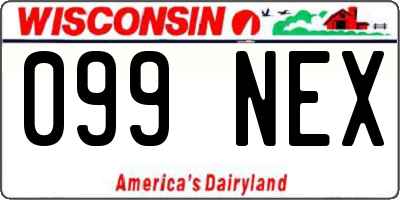 WI license plate 099NEX