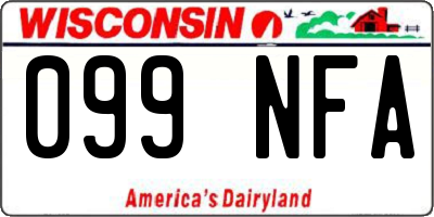 WI license plate 099NFA