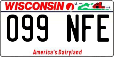WI license plate 099NFE